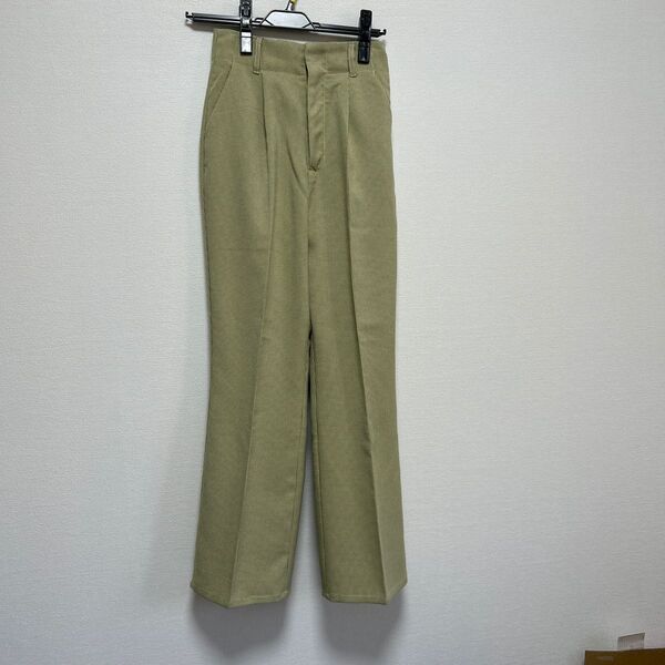 tiptop グリーンチェック センタープレス スラックス