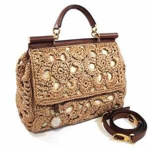 943 Dolce &amp; Gabbana Dolce &amp; Gabbana 2way Sumbag Sicily Straw