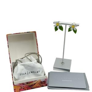 STAR JEWELRY Star Jewelry Lily flower earrings & leaf catch set 