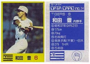 即決! 1989 マーメイド 和田 豊 カードとステッカー #24