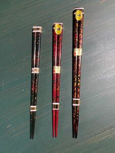 伝統工芸品　津軽塗 箸　3種