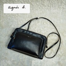 【美品】agnes b. アンジェル ショルダーバッグ カメラバッグ 黒_画像1