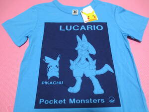 新品 140 ポケモン 半袖Tシャツ ルカリオ ピカチュウ ビッグプリント 男の子 ゲーム アニメ ポケットモンスター 夏物 130cm〜 送料無料