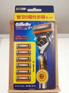 [Gillette]ji let [PROGLIDE/ Pro g ride 5+1 electric ] body + razor 6 piece attaching profit set [ unused ]