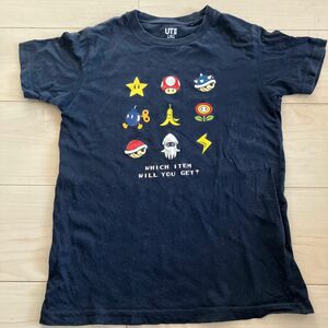 ユニクロ キッズ 子供服 スーパーマリオ キャラクター tシャツ 半袖 ネイビー Tシャツ 半袖Tシャツ 男の子 ゲーム 任天堂