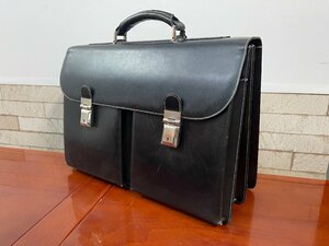 イタリア製 LAVA ラバ ブリーフケース ビジネスバッグ 書類鞄 カバン 高級本革 レザー ブラック 黒 メンズ 紳士用