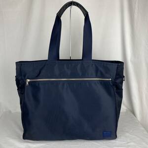 1スタ / PORTER LIFT TOTE BAG(L) / ポーター リフト トートバッグ　/ ネイビー 大きいサイズ ビジネス /汚れあり