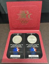 OLYMPIC DOLLAR/オリンピックダラー★1983年/1984年★ロサンゼルスオリンピック1ドル★ペアセット★.900 FINE SILVER★プルーフ★042431_画像1