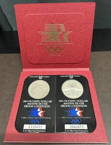 OLYMPIC DOLLAR/ Olympic dala-*1983 год /1984 год * Los Angeles Olympic 1 доллар * пара *.900 FINE SILVER* устойчивый *042431