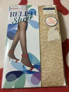 袋痛み atsugi relish sheer UV&white ローズ ノンスリップ panty hose アツギ バラ柄 スキニーベージュ パンティストッキング 