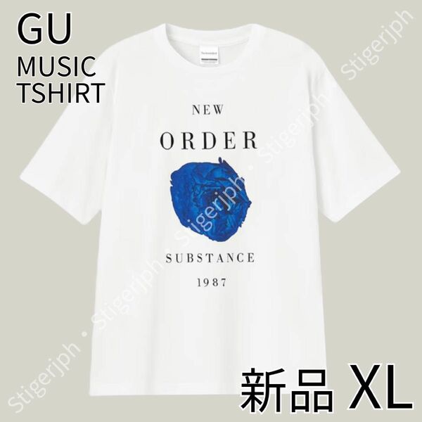 ジーユー　グラフィックT(半袖) MUSIC New Order ホワイト　XL