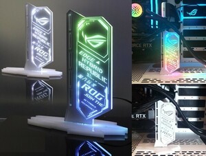 ROG グラフィックボード サポートステイ ARGB LED ホルダー GPU ビデオカード ブラケット　ホワイト