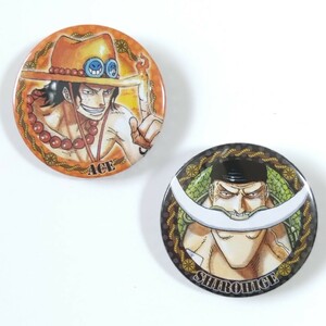 ワンピース■エース/白ひげ■缶バッジ■ONE PIECE　エドワード・ニューゲート/ポートガス・D・エース　ジャンプフェスタ　2014