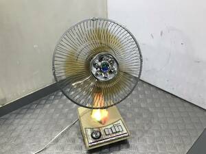 * taking over welcome * National * electric fan * Rainbow light *F-30G1L* desk .*30cm 3 sheets wings root yellow yellow color Showa Retro antique consumer electronics operation goods *