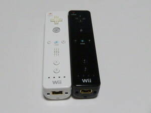 R093【送料無料 即日発送 動作確認済】Wii リモコン 2個セット 任天堂 純正 RVL-003 白 ホワイト 黒ブラック　コントローラ コントローラー