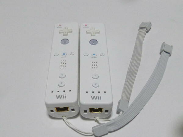 RS019【送料無料 即日発送 動作確認済】Wii リモコン ストラップ 2個セット 任天堂 純正 RVL-003 白　ホワイト　コントローラ　周辺機器