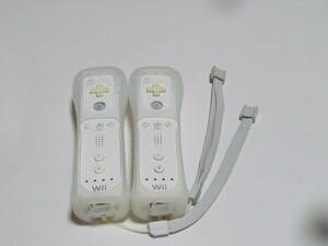 R005【送料無料 即日発送 動作確認済】Wii リモコン ストラップ ジャケット 2個セット 任天堂 純正 RVL-003 白　ホワイト コントローラー　