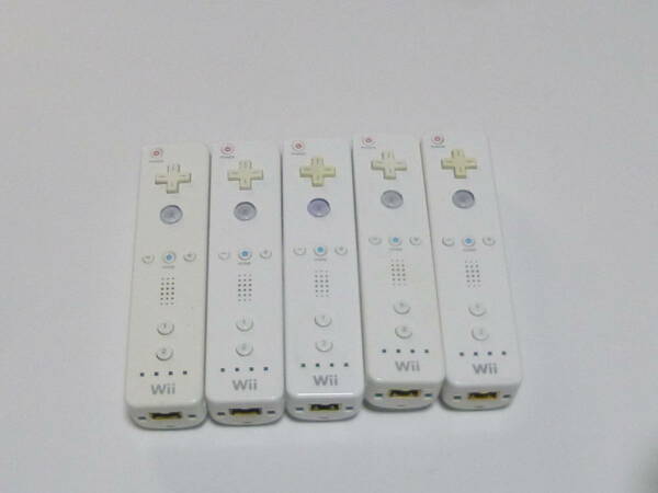 R095【即日発送 送料無料 動作確認済】Wii リモコン　5個セット　任天堂　純正品　RVL-003 白　ホワイト コントローラ