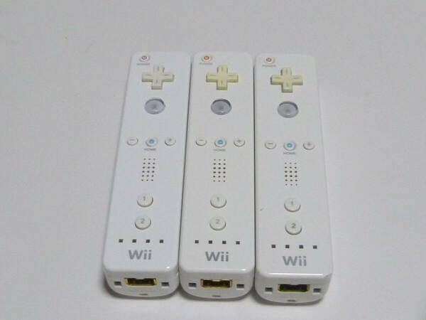 R075【送料無料 即日発送 動作確認済】Wii リモコン3個セット 任天堂 純正 RVL-003 コントローラー　
