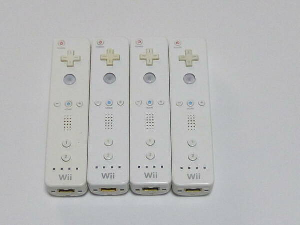 R03【即日発送 送料無料 動作確認済】Wii リモコン　4個セット　任天堂　純正品　RVL-003 白　ホワイト コントローラ