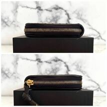 ★【極美品！希少！】 BOTTEGA VENETA ボッテガヴェネタ イントレチャート 長財布 ラウンドファスナー　ダークブラウン 定価7.8万 ☆_画像5