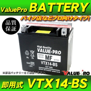 新品 即用式バッテリー VTX14-BS 互換 YTX14-BS / CB1300SF SC40前期 シャドウ400 シャドウ750 アフリカツイン ワルキューレ