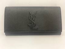 YVES SAINT LAURENT イヴサンローラン 長財布 YSL 黒 レザー 二つ折り長財布 ♪美品 _画像1