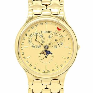 1 иен ~ Vintage TISSOT Triple календарь moon phase K255 Gold циферблат кварц мужские наручные часы Tissot 