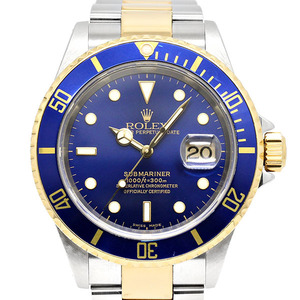 ロレックス ROLEX サブマリーナ 16613 ブルー文字盤 P番 SS/YG 自動巻き SUBMARINER 40ｍｍ 男性 紳士