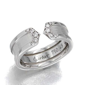 カルティエ Cartier Cドゥ カルティエ K18WG ダイヤモンド リング C2 #49 ホワイトゴールド750 指輪