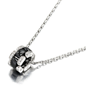 美品 シャネル CHANEL ダイヤモンド ブラックセラミック K18WG ウルトラ コレクション ネックレス 44.5cm ホワイトゴールド750