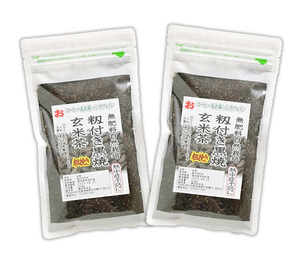  nature cultivation . attaching black roasting tea with roasted rice ( crushing ...)(150g)X2 sack * less pesticide less fertilizer * middle temperature . half day ... thoroughly ...! nature .. power . raise effect . wait!