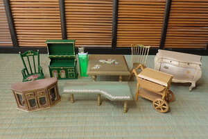 20-74 doll house furniture cupboard display shelf chest table chair counter Wagon etc. miniature pomdo bread Sylvanian Families etc. 
