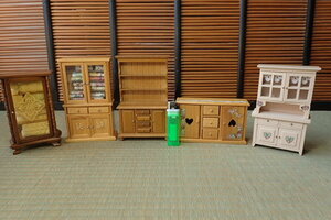 20-75 doll house furniture cupboard chest storage shelves ornament shelves etc. together miniature wooden small articles 