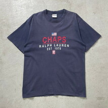 90年代 カナダ製 CHAPS Ralph Lauren チャップス ラルフローレン プリント Tシャツ メンズM_画像1