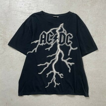 AC/DC エーシーディーシー フロントロゴプリント イナズマロゴ バンドTシャツ メンズXL相当_画像1