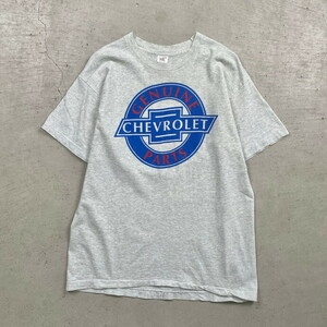 90年代 USA製 FRUIT OF THE LOOM CHEVROLET シボレー 企業ロゴ プリントロゴ Tシャツ シングルステッチ メンズL