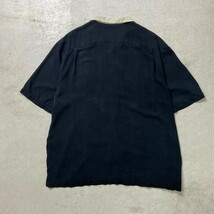 90年代～00年代 Nat Nast オープンカラーシルクシャツ ストライプ キューバシャツ メンズXL_画像6
