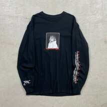 2PAC ヒップホップ ラップT ロングTシャツ ロンT フォトプリント メンズL_画像1