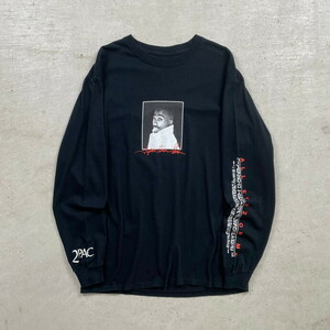 2PAC ヒップホップ ラップT ロングTシャツ ロンT フォトプリント メンズL