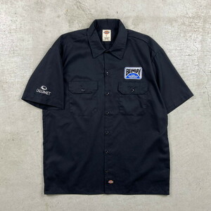 Dickies ディッキーズ ワークシャツ 半袖シャツ 企業ロゴ メンズL