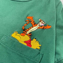 90年代 DISNEY STORE ディズニー プーさん ティガー キャラクター刺繍 Tシャツ ポケットT メンズXL相当 レディース_画像3