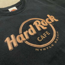 90年代 HARD ROCK CAFE MYRTLE BEACH フロッキープリントTシャツ メンズM_画像3