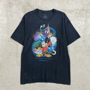 DISNEY WORLD ディズニーワールド ミッキーマウス ティンカーベル キャラクタープリントTシャツ メンズM~L相当 レディースL