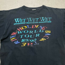 80年代 WET WET WET ウェット ウェット ウェット バンドTシャツ バンT ツアー Back the River メンズXL相当_画像2