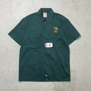 DEADSTOCK NOS Dickies ディッキーズ ワークシャツ 半袖シャツ 企業ロゴ刺繍 メンズM