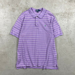 90年代 Polo by Ralph Lauren ポロバイラルフローレン 半袖 ボーダー ポロシャツ メンズXL相当