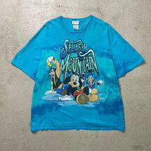 00年代 Disney ディズニー スプラッシュマウンテン アトラクション タイダイ キャラクタープリントTシャツ メンズ2XL_画像1