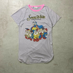 ～90年代 Disney ディズニー 白雪姫 七人の小人 キャラクタープリントTシャツ レディース2XL相当