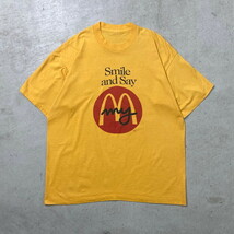 90年代 Mcdonald's マクドナルド アドバタイジング プリントTシャツ Smile and Say メンズXL相当_画像1